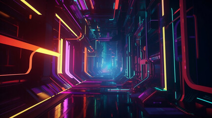 3d cyberpunk background, colours, cinematic, abstract, dynamic. Created using generative AI.
