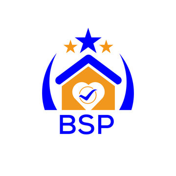 BSP House logo. KJG Letter logo and icon. Blue vector image on white background. KJG house Monogram home logo picture design and best business icon. 
