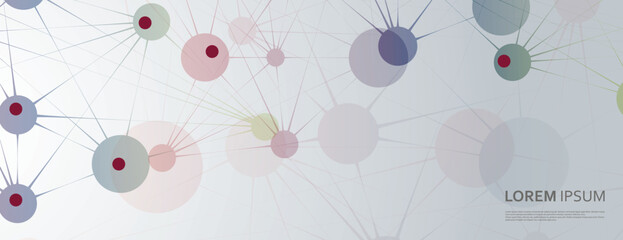 Vector banner design Connecting dots and lines. Abstract network illustration. Geometric connected background