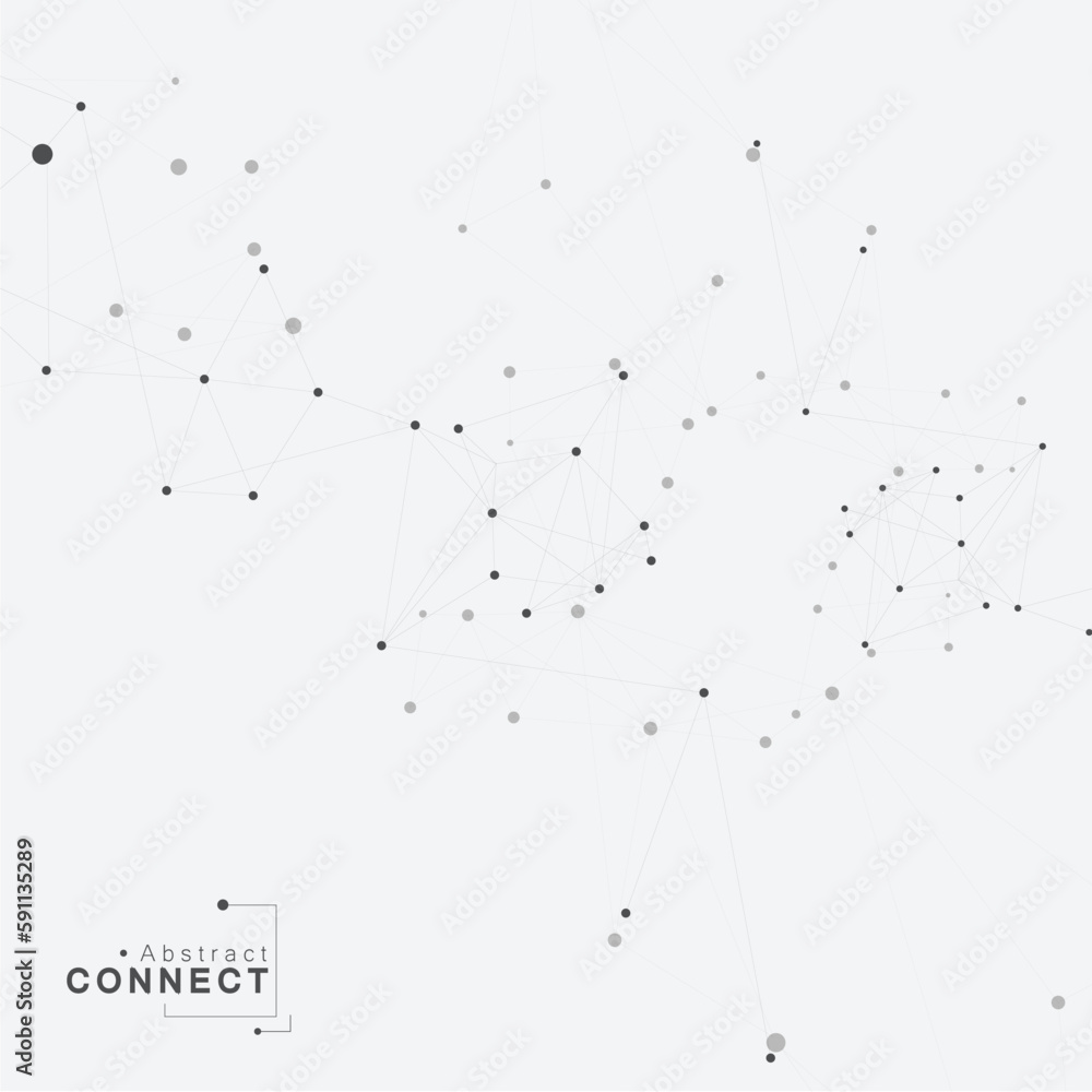 Aufkleber Biotechnology and medicine cell connect element. Modern connection structure. Vector science background. Molecules modern abstract design