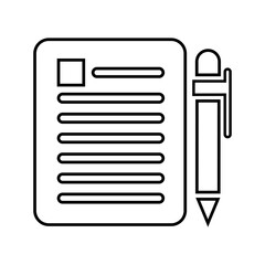 Blog article writing line icon. Outline vector.