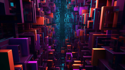 3d cyberpunk background, colours, cinematic, abstract, dynamic. Created using generative AI.
