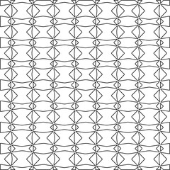  Stylish texture with figures from lines.Abstract geometric black and white pattern for web page, textures, card, poster, fabric, textile. Monochrome graphic repeating design. 