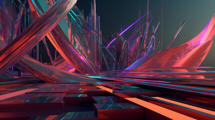3d cyberpunk background, colours, cinematic, abstract, dynamic. Created using generative AI.
