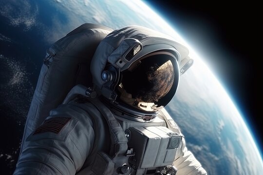 Astronaut in outer space. Elements of this image furnished by NASA. Generative AI