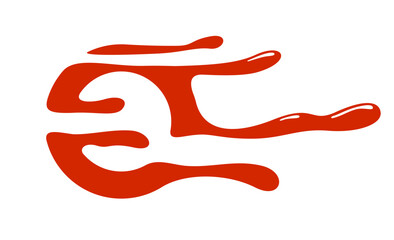 Circle design with liquid melting style shapes vector design isolated on white background, symbol icon or logo with paint dissolved.