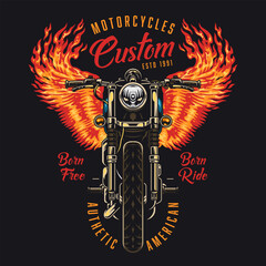 Cool burning motorcycle poster colorful © DGIM studio