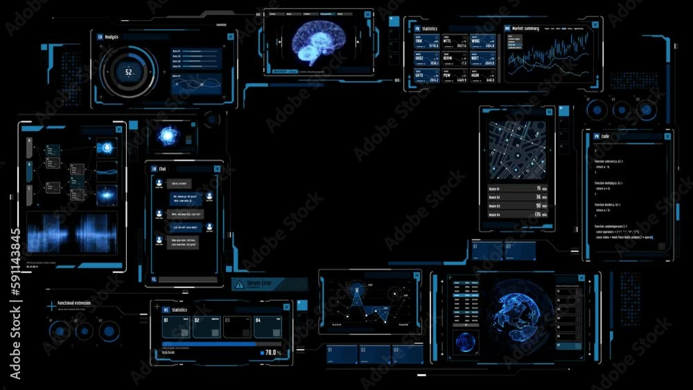 Poster Futuristic graphical user interface background.