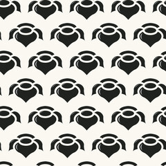 Abstract flowers silhouettes in row vector background. Floral seamless pattern.