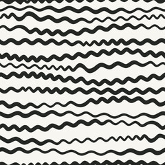 Endless sinuous asymmetric lines. Wavy vector background. Undulate seamless pattern.