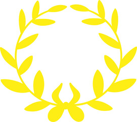 Fototapeta na wymiar Yellow ceremonial frame with laurel wreath