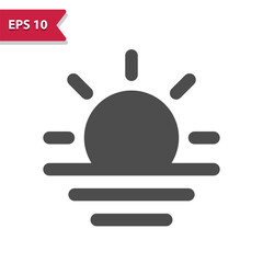 Sun Icon - Weather, Sunset, Sunrise, Sundown, Sunup