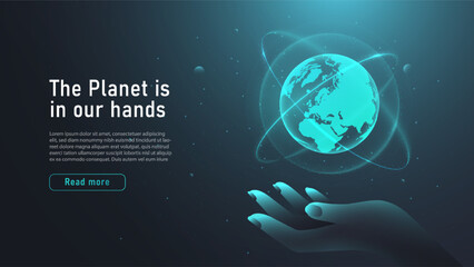 Fototapeta na wymiar Planet in our hands