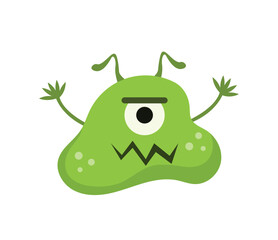 Concept Cartoon viruses. This is a vector cartoon illustration that features virus in a flat style design. Vector illustration.