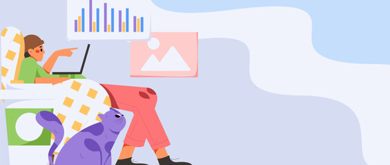 Business people working in flat vector concept operation hand drawn illustration
