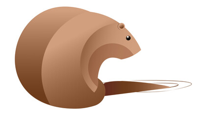 Simplified Beaver by the River Shore Vector Resource Logo