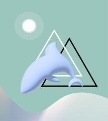 Fototapeta premium Shark Abstract Minimalistic Design