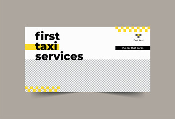 Taxi Services Social Media Banner template. Marketing Materials | Post, Cover | Instant Download, Editable Design