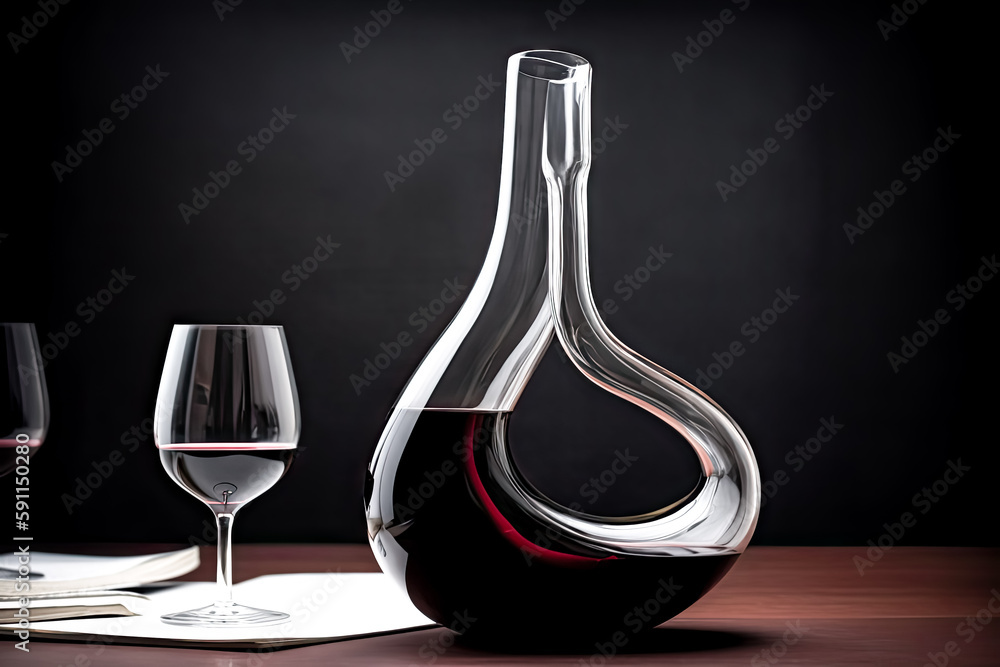 Poster an unusually-shaped wine decanter was created - generative ai.