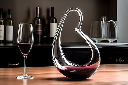 An unusually-shaped wine decanter was created - generative ai.