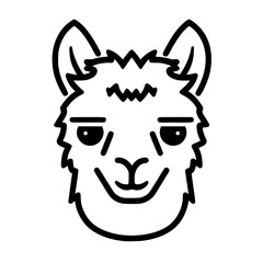 Alpaca head vector illustration isolated on transparent background