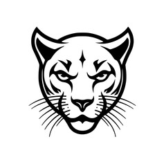 Cougar head vector illustration isolated on transparent background