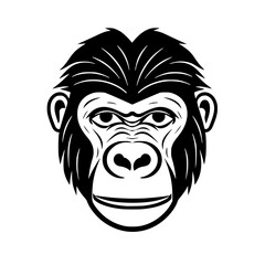 Gorilla head vector illustration isolated on transparent background