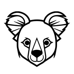 Koala head vector illustration isolated on transparent background