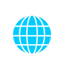 blue globe icon or web icon design