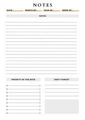 Minimalist planner pages templates notes