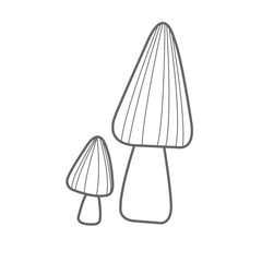 Wild mushroom doodle illustration for decoration on garden and nature concept.