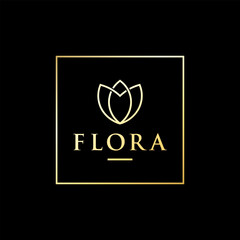 Abstract flower logo design. simple feminine concept