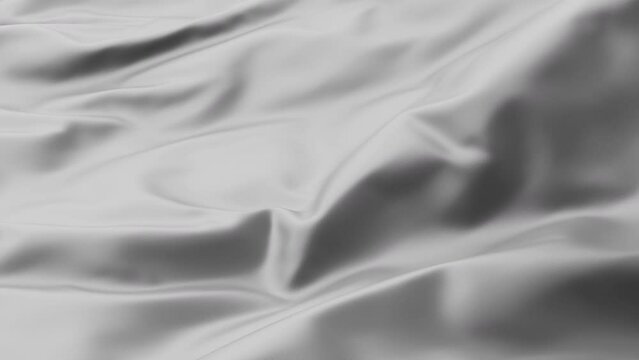 Silver abstract background metal textile waving texture grey silk soft wave cloth satin fabric tissue wavy light gray fluttering fluid aqua backdrop. High-tech 3D render motion animation ads wallpaper