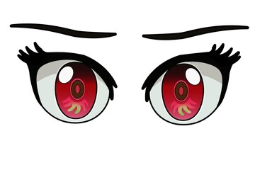 color eyes on white background - anime girl.