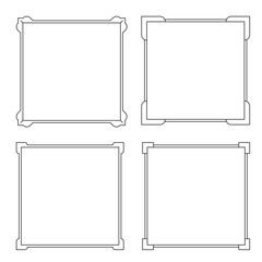 Simple black ornamental decorative frame. - Vector.