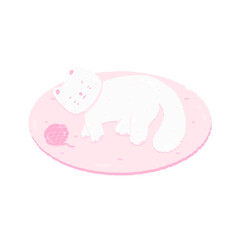 Cute pastel pink mat sticker about bedroom stationary