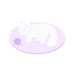 Cute pastel purple mat sticker about bedroom stationary