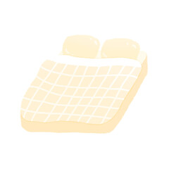 Cute pastel yellow bed sticker about bedroom stationary