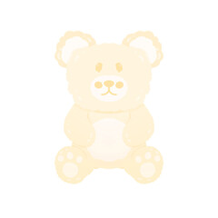 Cute pastel yellow teddy bear doll toys sticker about bedroom stationary
