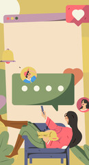 Business people working in flat vector concept operation hand drawn illustration
