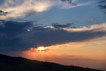 Fototapeta premium sunset in the mountains