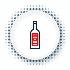 Line Glass bottle of vodka icon isolated on white background. Colorful outline concept. Vector