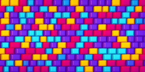 Fototapeta na wymiar 3D abstract colorful background with squares. Generative AI