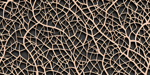 A 3D thorns abstract texture pattern wallpaper background with a sculptural effect. Generative AI image - obrazy, fototapety, plakaty