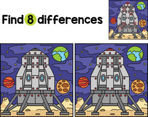 Lunar Lander on the Moon Find The Differences