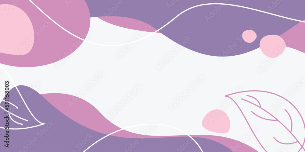 Poster awesome color earth day background of abstract shapes, waves and leaves pattern with free space for 