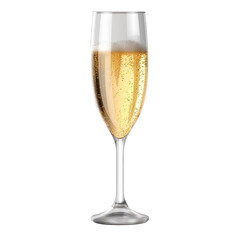 champagne glass isolated on transparent background, Generative Ai
