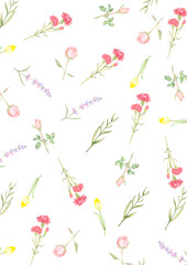 水彩パステルカラーのおしゃれかわいい花柄背景素材