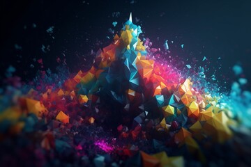 A colorful abstract design with triangles, Generative AI