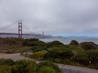 San Francisco, California, USA, June 29, 2022: The Golden Gate Bridge from the Battery East Vista...